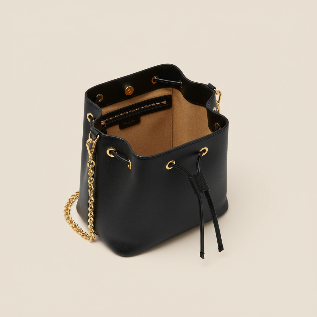 Noir Luxe Bucket Bag