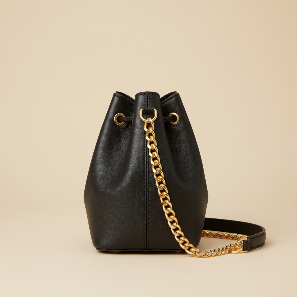 Noir Luxe Bucket Bag