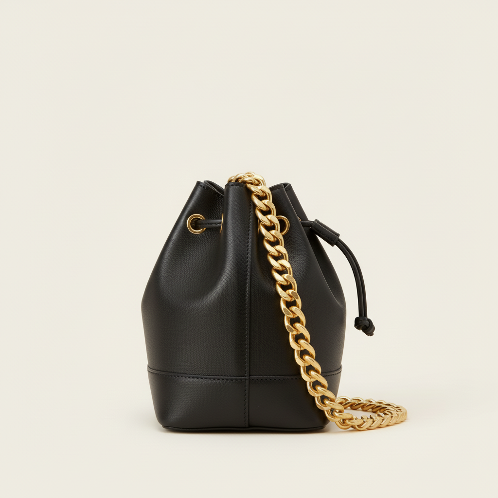 Noir Luxe Bucket Bag