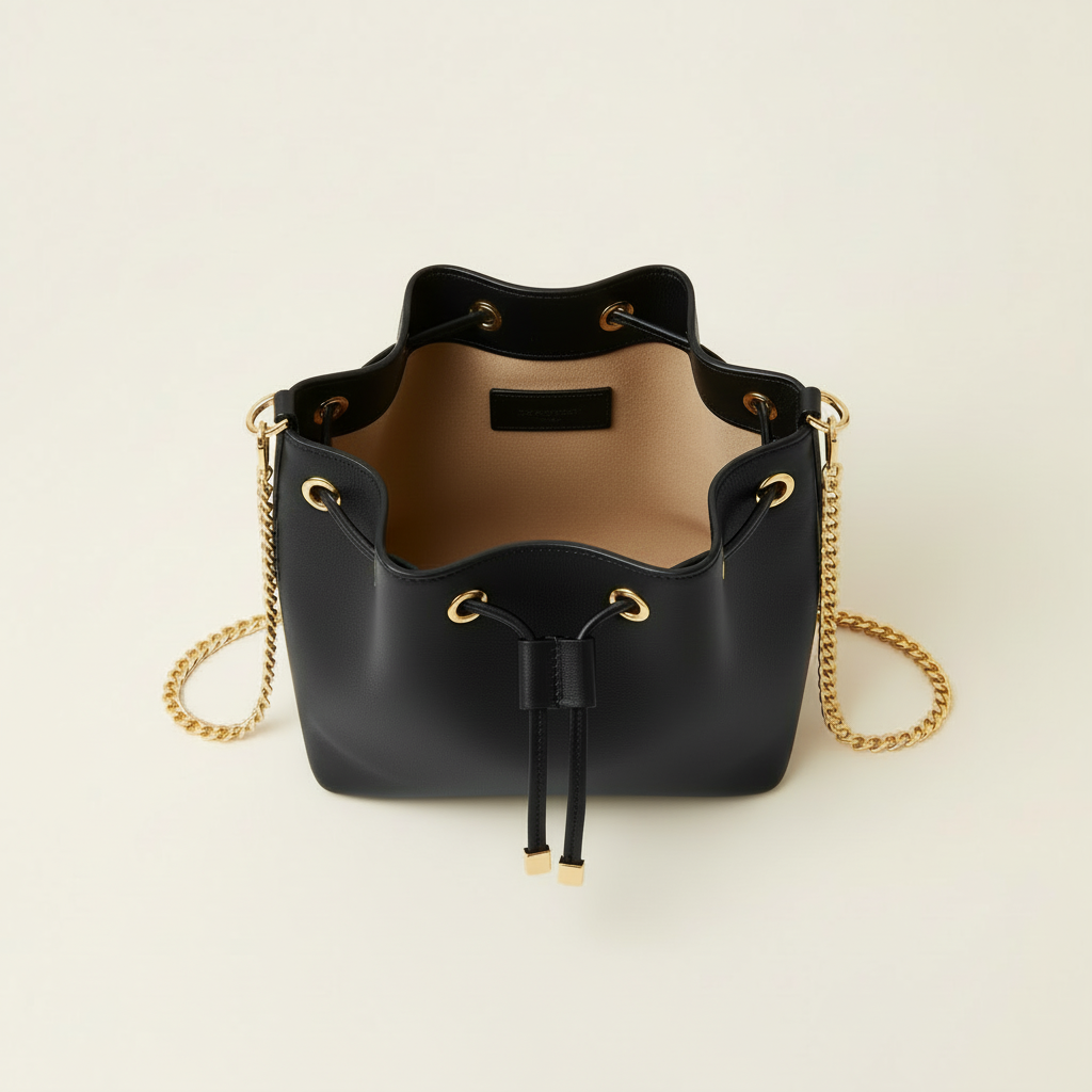 Noir Luxe Bucket Bag