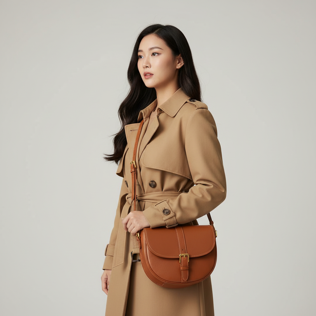 Caramel Luxe Saddle Bag