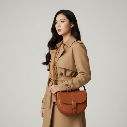 Caramel Luxe Saddle Bag
